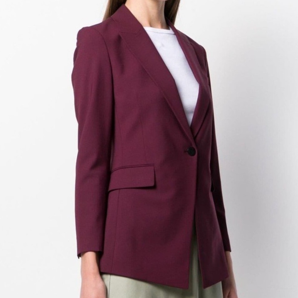 Theory Etiennette Mulberry Blazer (Size 00) and Pants (Size 0) in Good Wool Suit - Picture 4 of 4